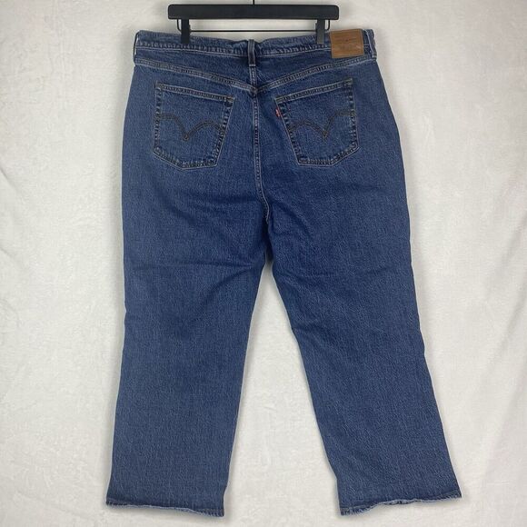 Levis Ribcage Straight Ankle Jeans Womens Size 20W Blue Pockets Denim Pants - Picture 2 of 15